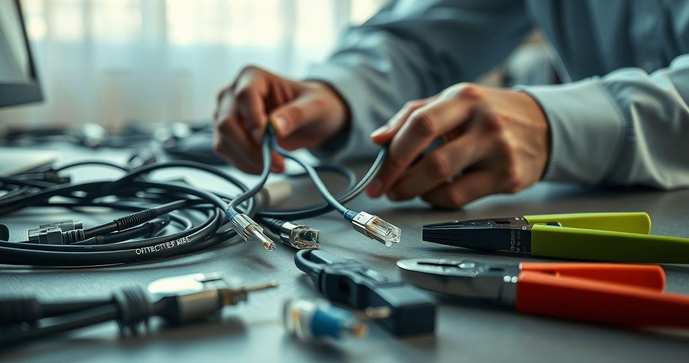 Instalação cabeamento de rede para uma conexão eficiente Instalação cabeamento de rede para uma conexão eficiente